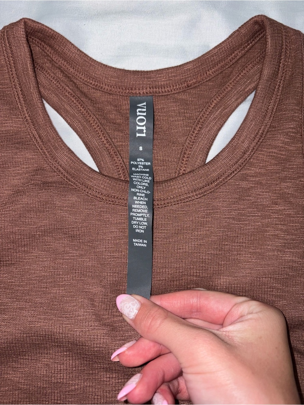 Vuori Rust-Brown Ribbed Racerback Tank - Picture 3 of 3